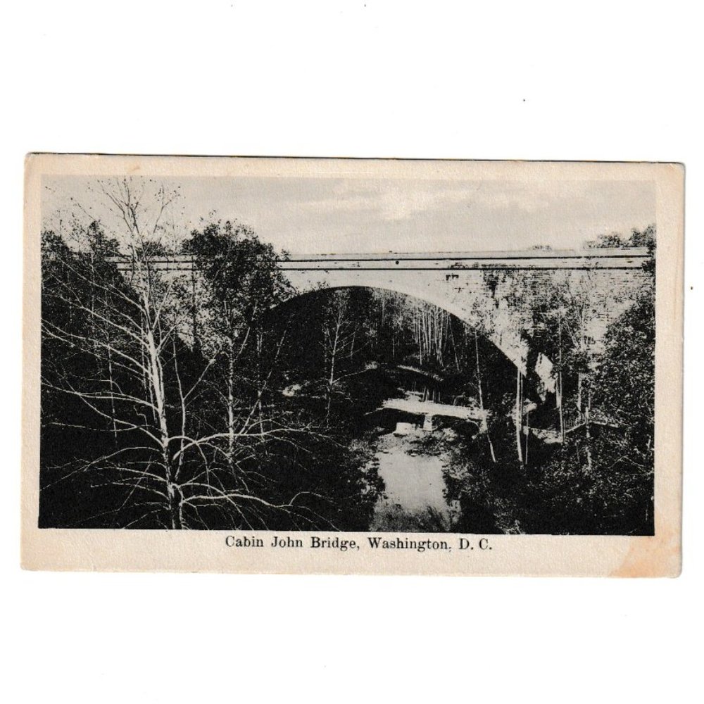 Vintage 1915-1930 White Border Post Card Cabin John Bridge Washington, DC